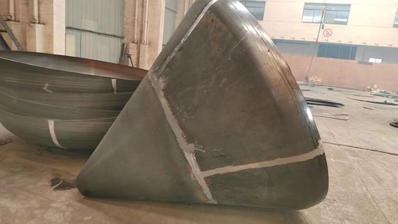 Położona powierzchnia powłoki w kształcie stożka, kopuła, krawędź, półeliptyczna głowa ze spawanym połączeniem